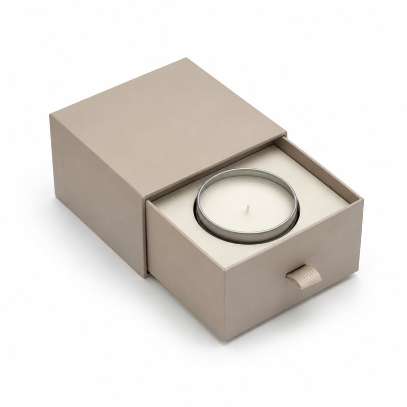 Schubladenbox für Duftkerze in Dose