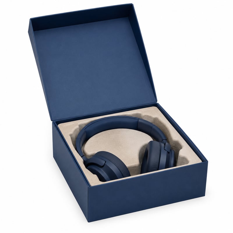 Stülpdeckelbox für Kopfhörer-Präsentationen
